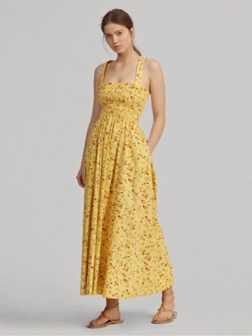 Polo Ralph Lauren Yellow Smocked Sundress